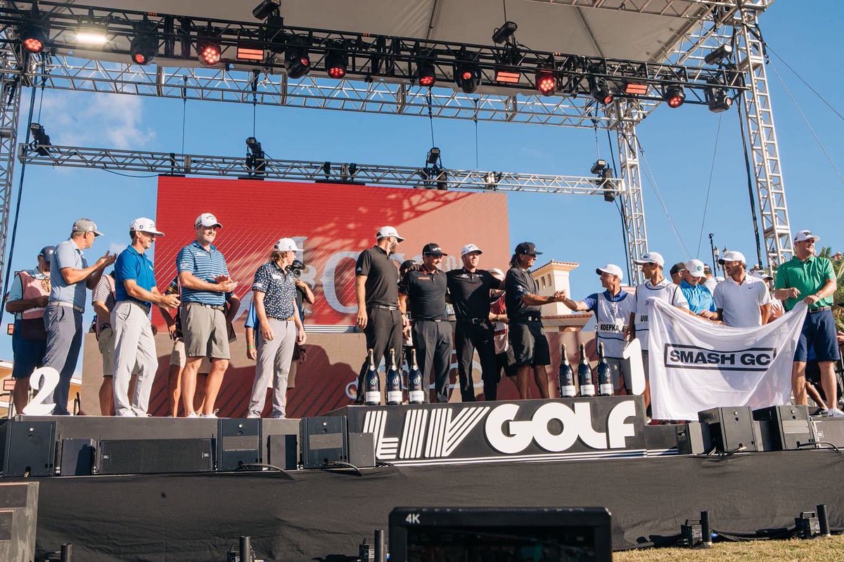 TrumpGolf's tweet photo. HISTORY MADE. Congratulations to the incredible players, @LIVGolfInv, and our very own @TrumpDoral on hosting an unforgettable Team Championship!🍾 https://t.co/e7vKsYk1kV