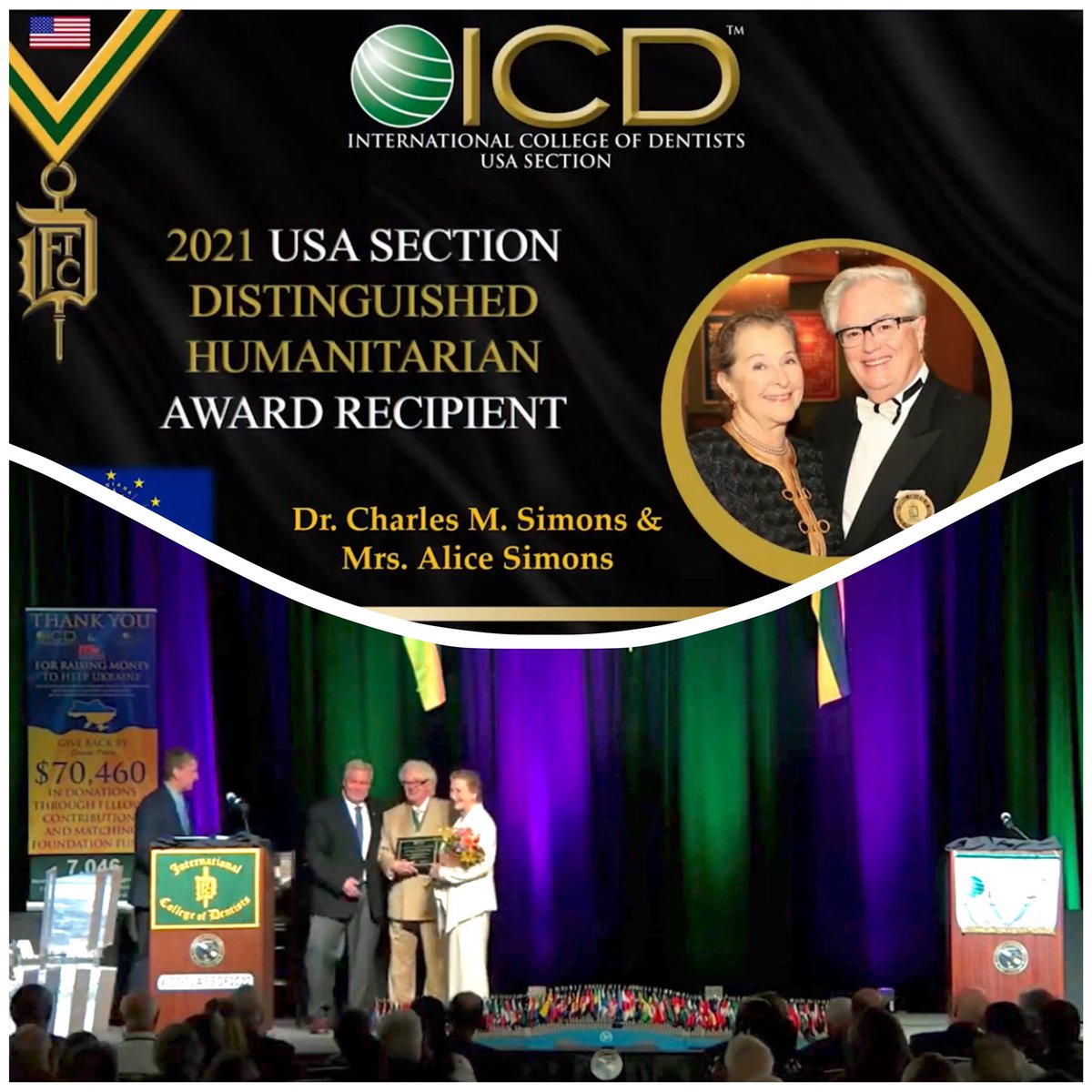 USAICD's tweet photo. 2022 Fellowship Orientation Program awardee from 2021, Dr. Charles and Alice Simons, in Houston, Texas … #servingothers #icd #usaicd #icdclassof2022 https://t.co/lmgwnWRzOh