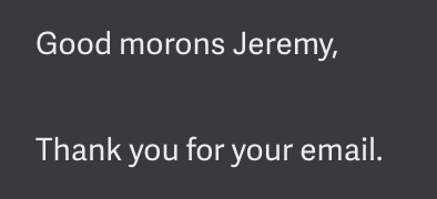 Top of the morons to everyone.