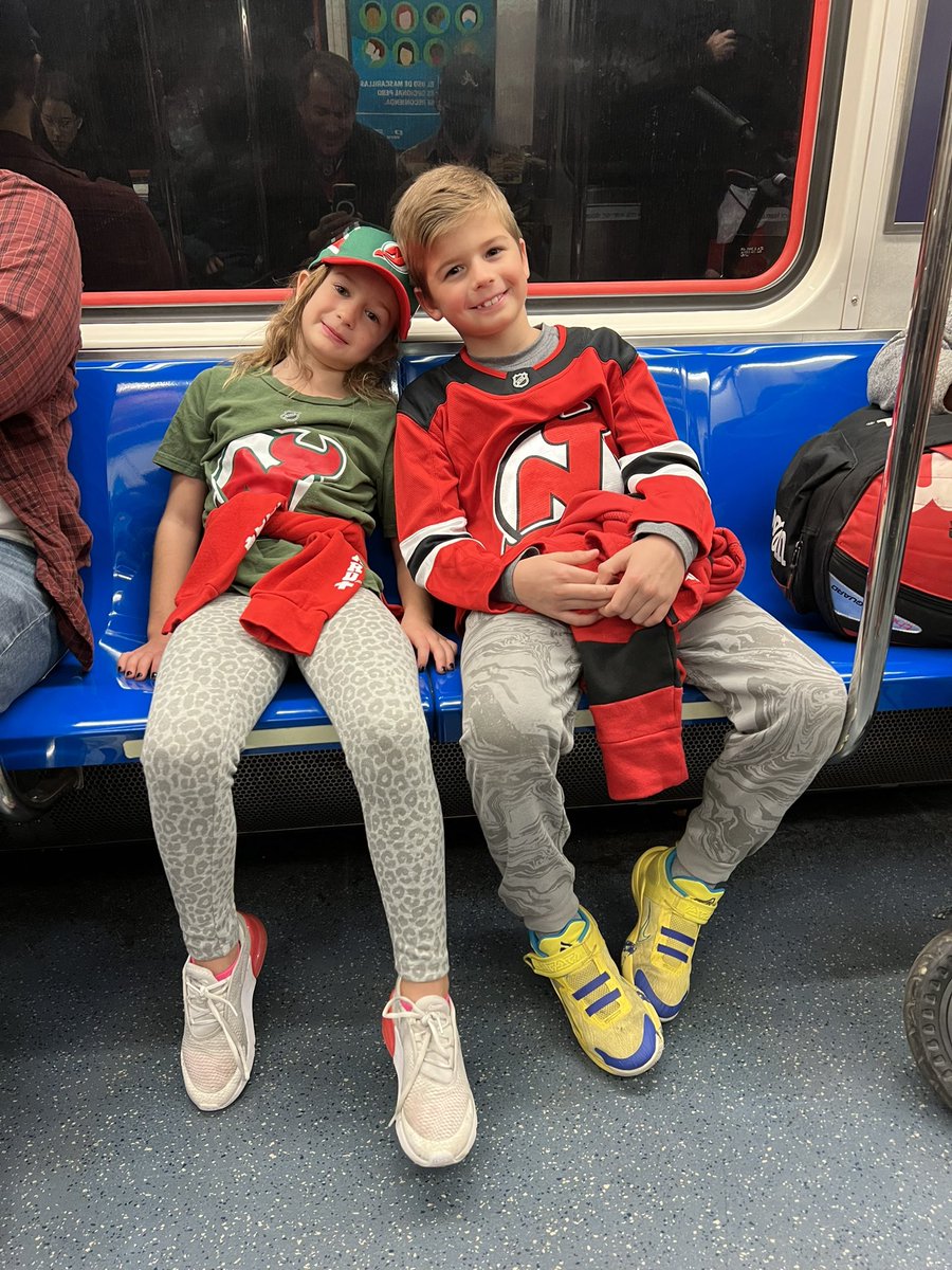 JulianRC0930's tweet photo. Made it to our first @NJDevils game today with Daddy. Checked this guy’s timeline out on the PATH ride out of the city then watched the Devils stomp the Blue Jackets (from the legendary, bucolic college town of Columbus) at @PruCenter 

Let’s Go Devils 👏   👏   👏👏👏!!! https://t.co/nyOB3Hyl8t