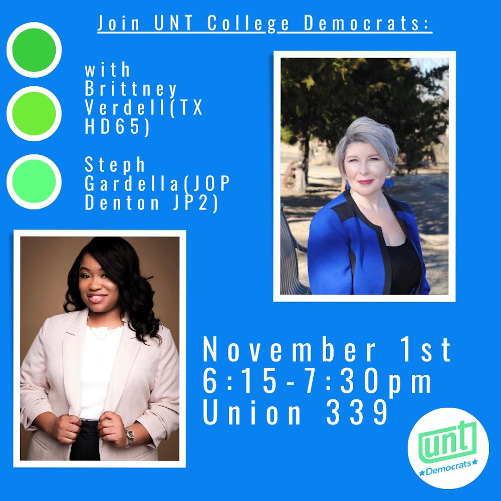 Join us on Tuesday, November 1st to talk about the current elections, and chat with our special guests, <a href="/brittney4texas/">Brittney For TX State Rep District 65</a> and @ElectSteph 💙
