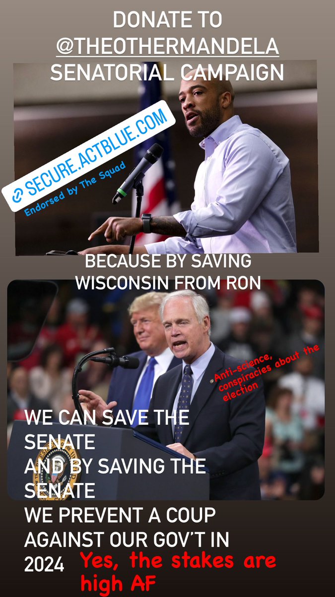 LETS GO #Wisconsin!! Get out there and #vote @TheOtherMandela for The Senate. The whole show is riding on you.