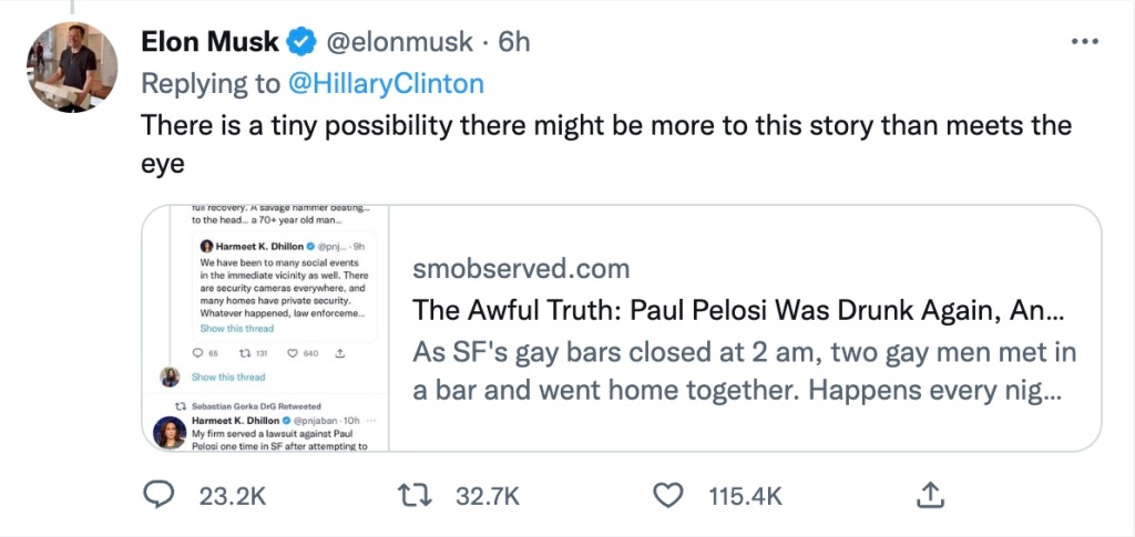 L'uomo più ricco del mondo <a href="/elonmusk/">Elon Musk</a> si compra Twitter per sparare in orbita e poi cancellare fake news cospirazioniste senza essere sanzionato. La dimostrazione che è nella boria della ricchezza più sproporzionata la rovina dell'uomo. #GoodByeTwitter