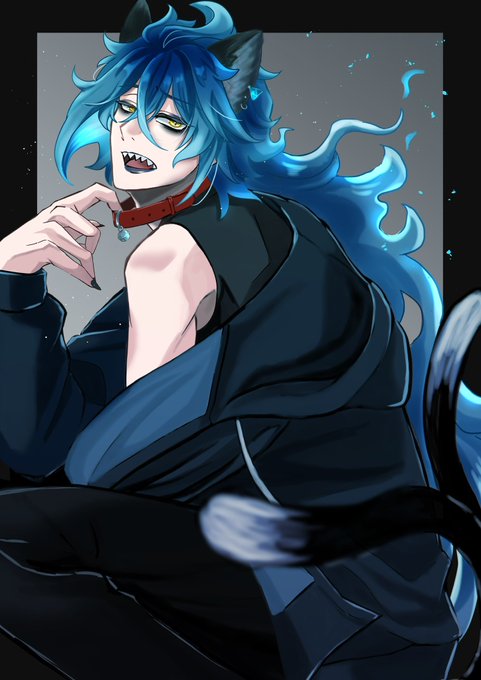 「blue eyeshadow very long hair」 illustration images(Latest)