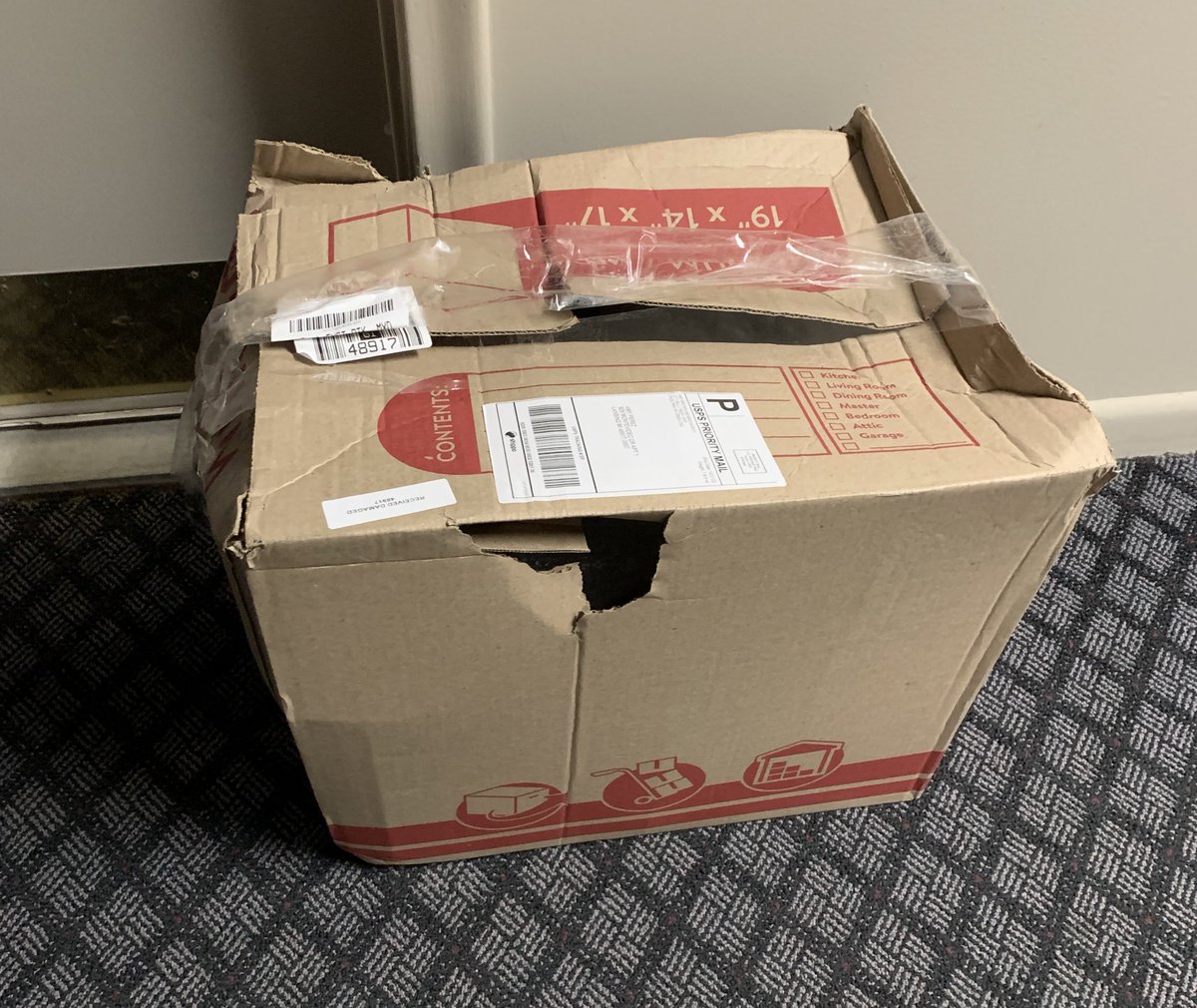 when you get a package delivered and it looks like this. 😠