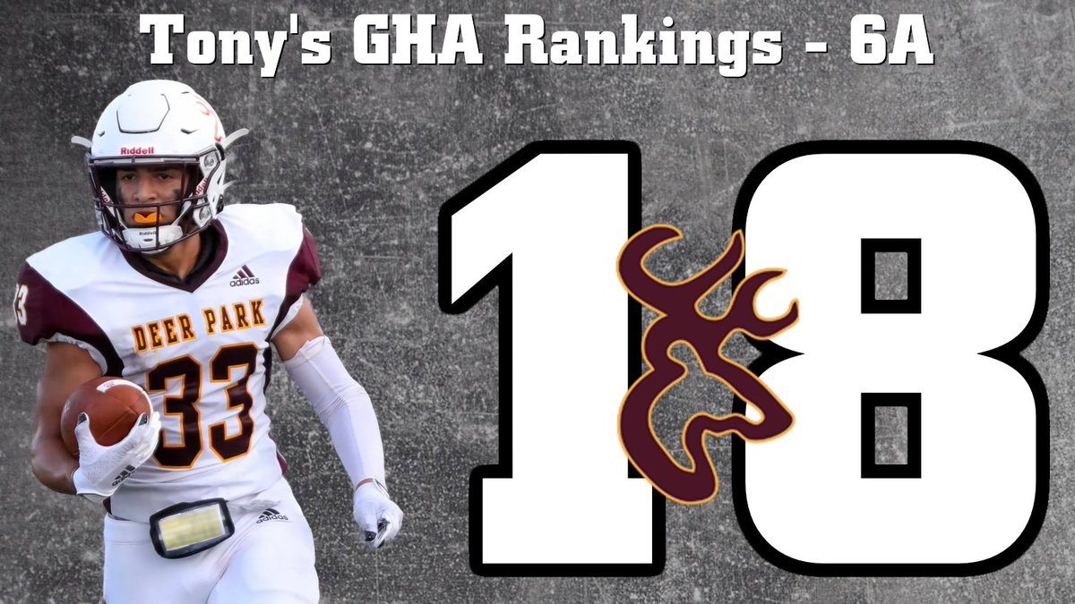 TXHSFB's tweet image. The Deer Park Deer (@DeerFootball)  remain #18 in my GHA 6A rankings following their 70-7 win over Pasadena Sam Rayburn.

Check out the rest of the top 25 at the link below.

txhsfb.net/5786/

#txhsfb