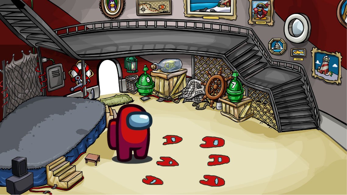 pineapple_table's tweet image. club penguin predicted among us...