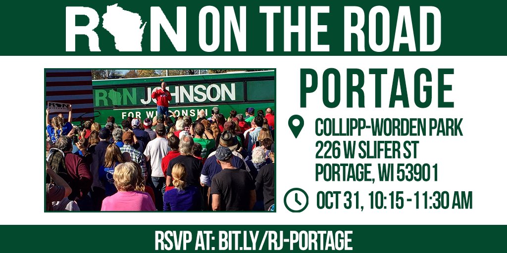 6thForRon's tweet photo. Come join us in Portage tomorrow for #RonsRoadTour! https://t.co/WbGqe2Mo1G