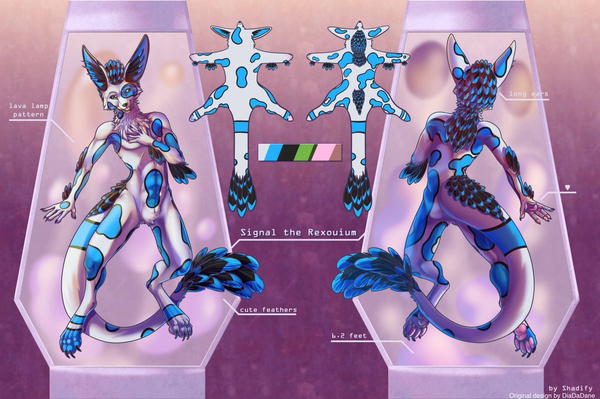 For our anniversary, my fiancé <a href="/hd_jacquline/">HDJacqueline</a> commissioned <a href="/Shadify72/">Shady</a> to create this awesome refsheet so I FINALLY HAVE ONE!  I’m over the moon with it!  O/C design by <a href="/Thediakiller/">DiaDaDane</a>