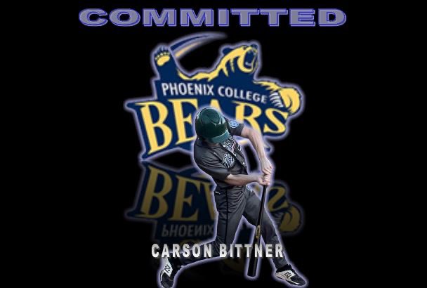 Carson Bittner (@carson_bittner) on Twitter photo Stoked to announce my commitment to Phoenix College! <a href="/PCAZ_Baseball/">PCBaseball</a> <a href="/PC_Bears/">Phoenix College Athletics</a> <a href="/ThrowingKs/">Scott Schneider</a> @Codbra
<a href="/Hunter_Lessard7/">Hunter Lessard</a> <a href="/CoachHerrera/">Coach Herrera</a> Stoked to announce my commitment to Phoenix College! <a href="/PCAZ_Baseball/">PCBaseball</a> <a href="/PC_Bears/">Phoenix College Athletics</a> <a href="/ThrowingKs/">Scott Schneider</a> @Codbra
<a href="/Hunter_Lessard7/">Hunter Lessard</a> <a href="/CoachHerrera/">Coach Herrera</a>