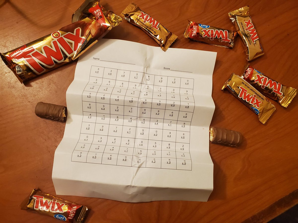 I can't believe it. I found a timed test in my Twix! Please check your candy!