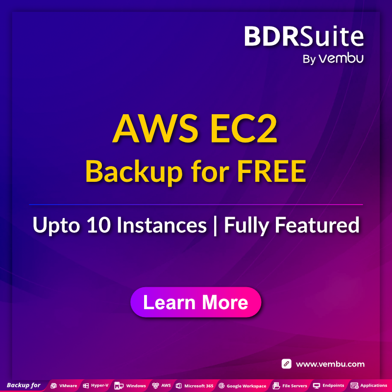 vembutech's tweet photo. #BDRSuite offers an Agentless, Affordable, and Reliable Cloud-Native #Backup Solution for #AWS #EC2 Instances. Download for free now! https://t.co/qjPmhecg8l
#AWSbackup #EC2instances #dataprotection https://t.co/85qIo8CQSL