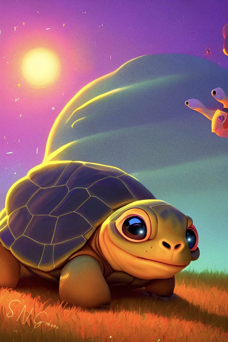 sngraves's tweet photo. Loved finding new pet turtles as a kid. Just sucks that after a week in captivity they turn into painted rocks and hibernate...until you put them back in the yard...where they disappear forever.
#wonderai #digitalart #aiart #aiartcommunity #spookywonder @wonderaiapp https://t.co/nkX2e3wUYP