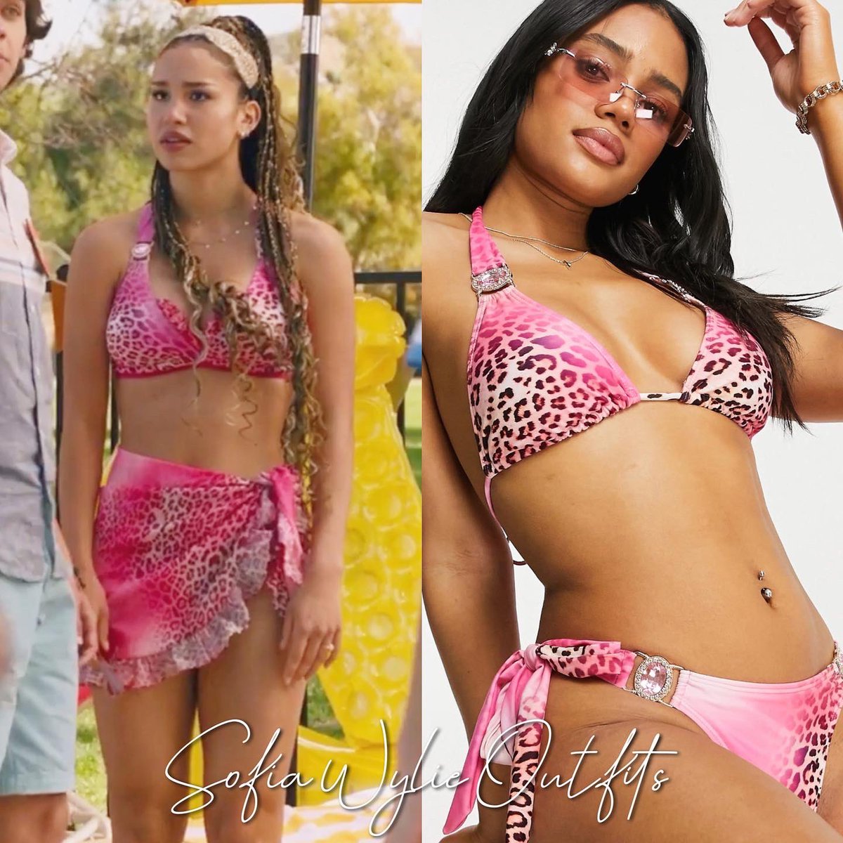 sofiawoutfits's tweet photo. @SofiaWylie portrays Gina Porter in HSMTMTS: S01E04, “No Drama”  

Sofia wears:

1.#ASOS x #ModaMink Amour triangle bikini top/bottom and ruffle sarong in pink animal print
⠀⠀⠀⠀⠀⠀⠀⠀⠀⠀⠀ ⠀⠀⠀⠀⠀⠀⠀⠀⠀⠀⠀ https://t.co/ZPINmk7U9a