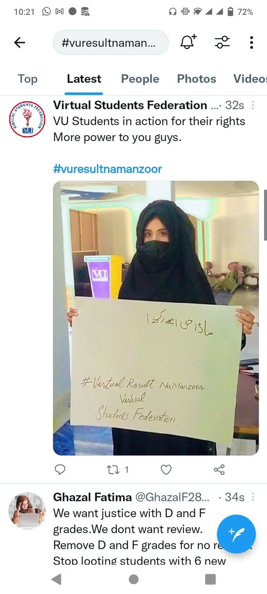 Minhajfarooq11's tweet photo. Plz justice for students and i requested  you to update the result #vuresultnamanzoor #vuresultunfair #vuresultanafordable https://t.co/qDtVIeulTg