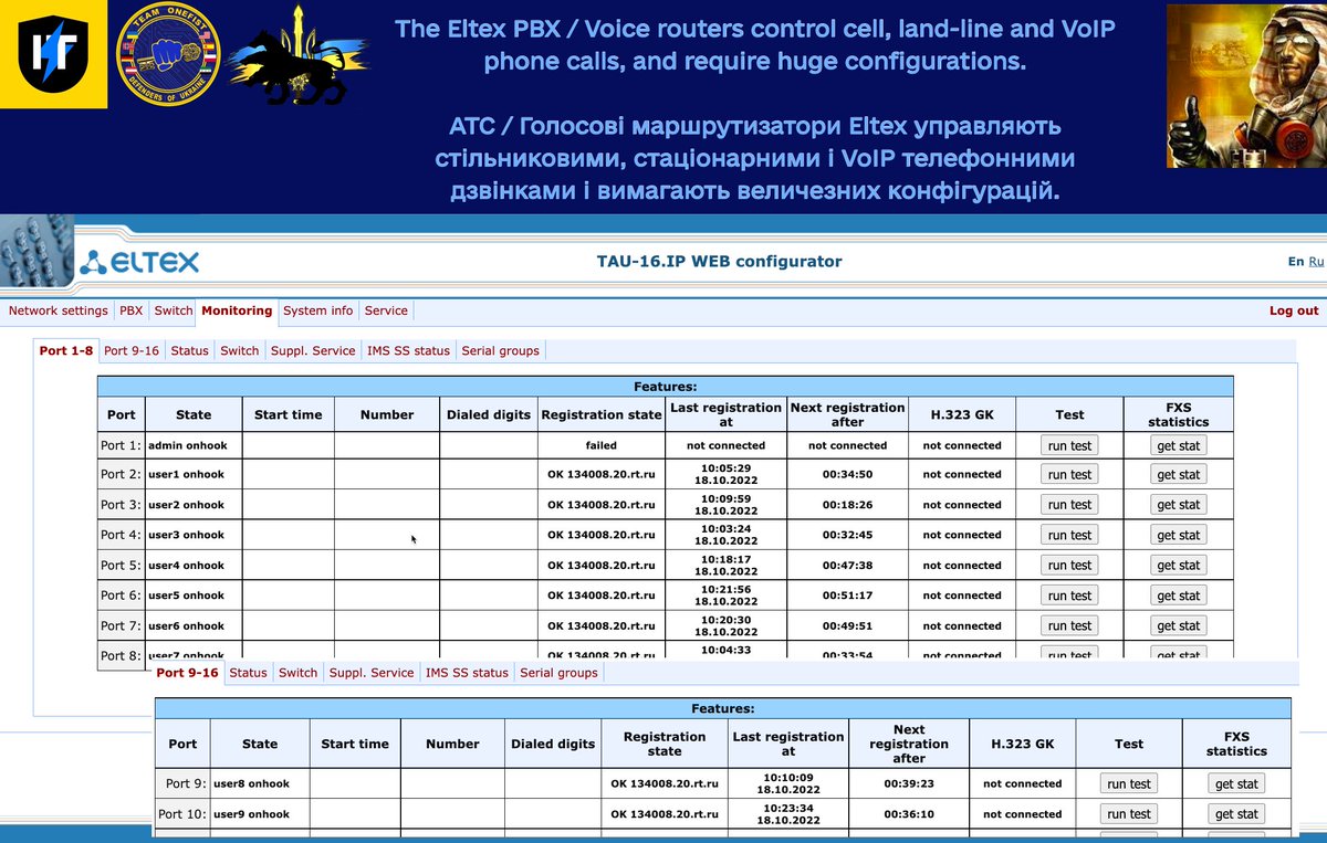 ThraxmanOneFist's tweet photo. We demolished #Eltex, #Grandstream, and IPELA devices. These are difficult to set up and some are even sanctioned; it should take a lot of time before service can be restored!
Sorry Russia, we can't hear you anymore! #UkraineWillWin 🇺🇦☢️👊
#Ukraine️ #CyberSecurity #infosec https://t.co/65f9OYI9Op