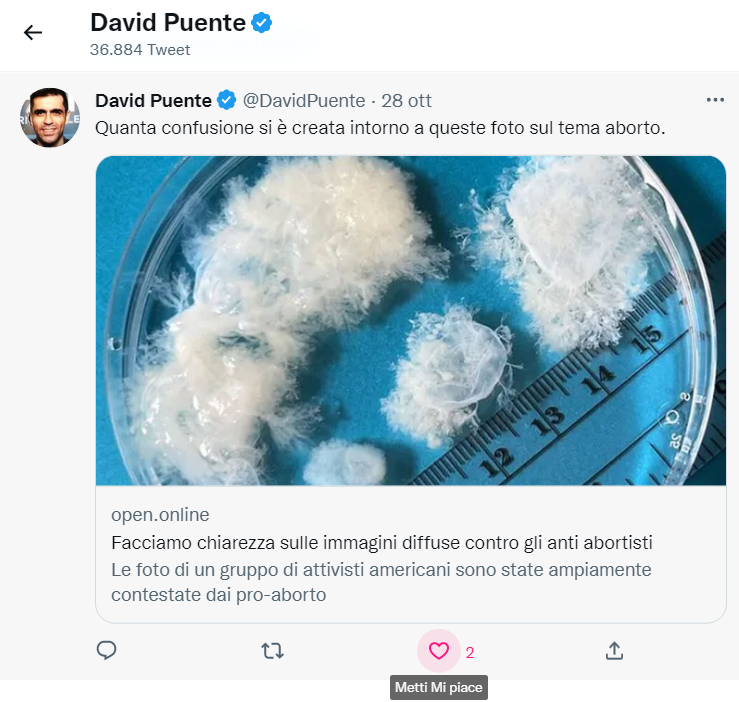 2 likes per il 'fact-checker con laurea triennale presa in 12 anni, certificato 'indipendente' da IFCN/Poynter finanziata da Soros e Big Tech nonché dal suo curriculum. Collaborazioni con Di Pietro, IDV, Casaleggio, M5S, Presidenza Boldrini, AVAAZ (Soros), Governo Conte, Mentana.