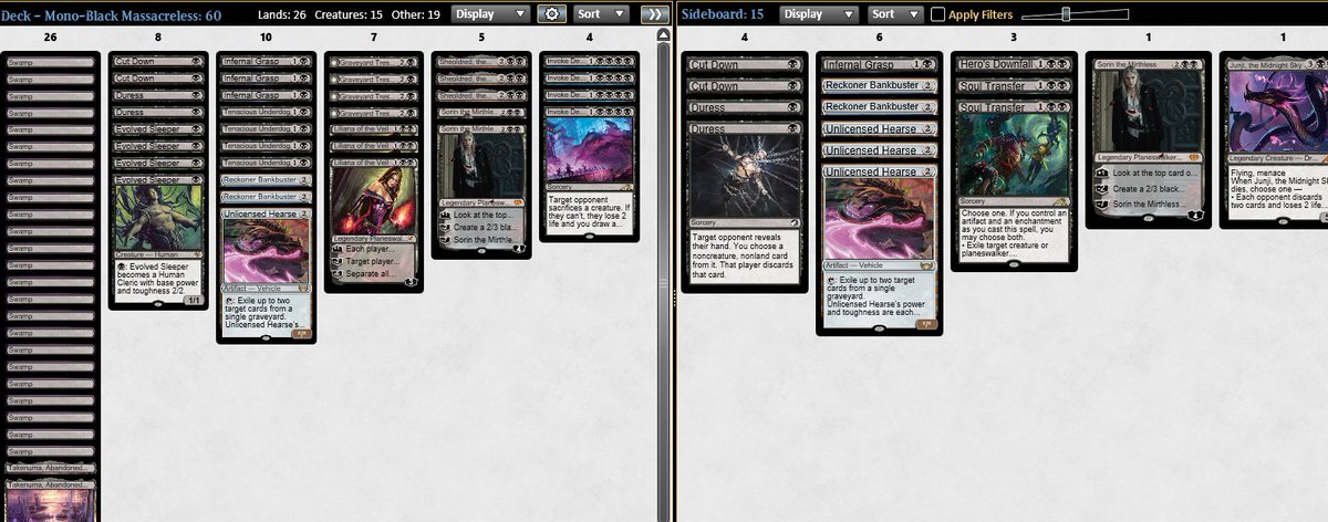GiggsMtg's tweet photo. Top4 Std Challenge with my own take on Monoblack. Was expecting a lot of blue and esper creatures decks and it worked @fireshoes @HGEqualsSport 

Article update @MTGdecks ?

2-0 Monoblue
2-1 Esper Mid
1-2 Esper Leg
2-1 Monoblue
2-1 BR Anvil
2-0 Esper Leg
2-0 Monoblue
0-2 Grixis https://t.co/CEyC36TQSd