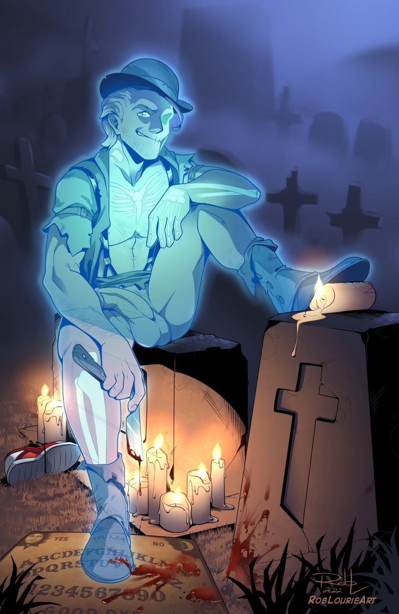 Really wanted to squeeze out one more Halloween pinup before the end of Oct. Been itching to add Travers Silverlock to the line up of OCs spookified for the holiday season.