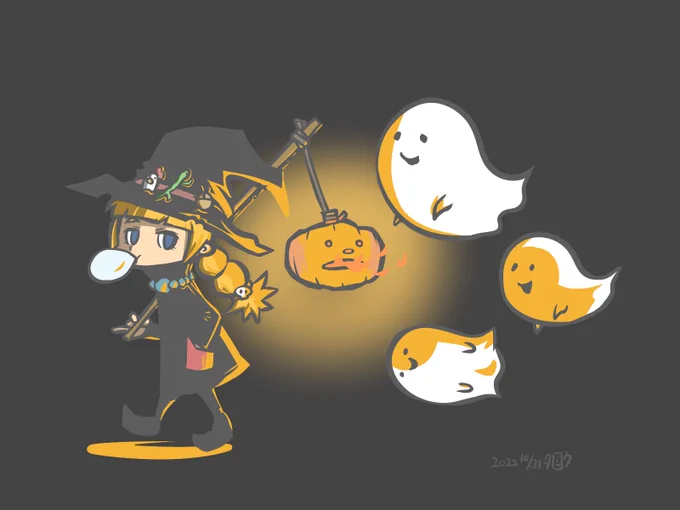 10/31 (263/365) はぐれちゃっても置いてくよ #今日は何の日 #ハロウィン #イラスト #illustration #一日一絵