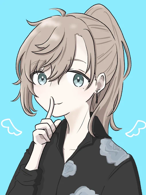 ポニーテール姿描きたかった#かな絵 