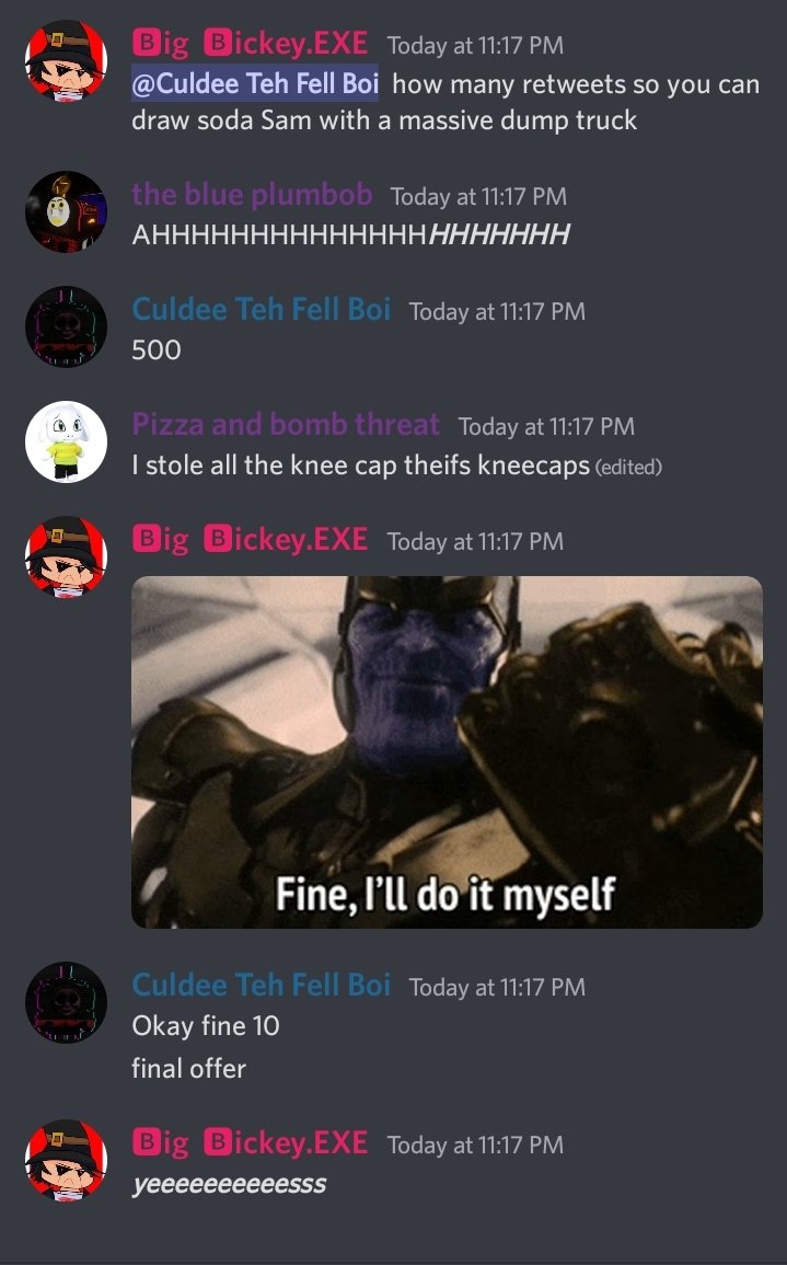 Big_Bickey's tweet image. For my final birthday wish, I want this tweet to get 10 retweets so I can screw over @CuldeeFell13