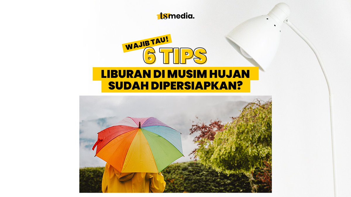 TSMedia_id's tweet photo. WAJIB TAU
6 TIPS LIBURAN DI MUSIM HUJAN
SUDAH DIPERSIAPKAN?
1. CEK RAMALAN CUACA
Memeriksa ramalan cuaca sebelum pergi berlibur akan membantu kamu mengantisipasi masalah cuaca di destinasi tujuan.
#TSThread #travel #traveling #traveltips https://t.co/zHEz57IRpd