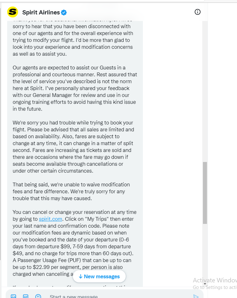 Dreadgazebo's tweet photo. @SpiritAirlines So....That was another waste of time. "Sorry, we're choosing not to help you" I'm never flying Spirit again. @FlyFrontier How you guys holding up? Worth a look? https://t.co/tzahLwijiR