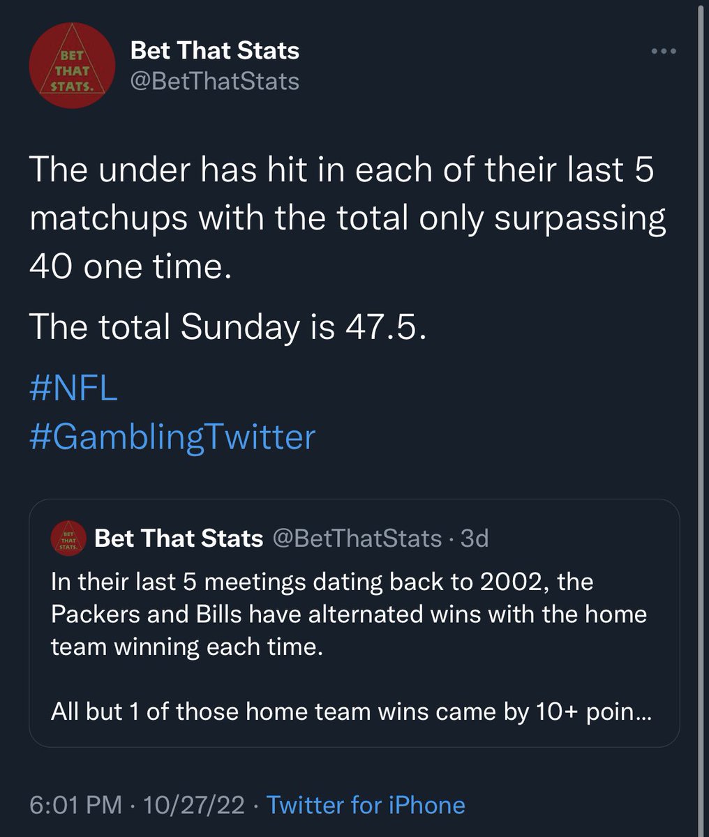 BetThatStats's tweet image. If you had taken the advice that these stats were giving, you would’ve won all 3 bets. 

#BettingStats
#GamblingTwitter