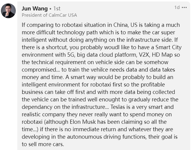 David_7108's tweet photo. We were all shocked by https://t.co/HmpdE51Hzc 's news last week, but after calming down and considering the future of RoboTaxi or L4-L5 autonomous, there is an idea i got from a LinkedIn post! https://t.co/fBjzh7CGCI