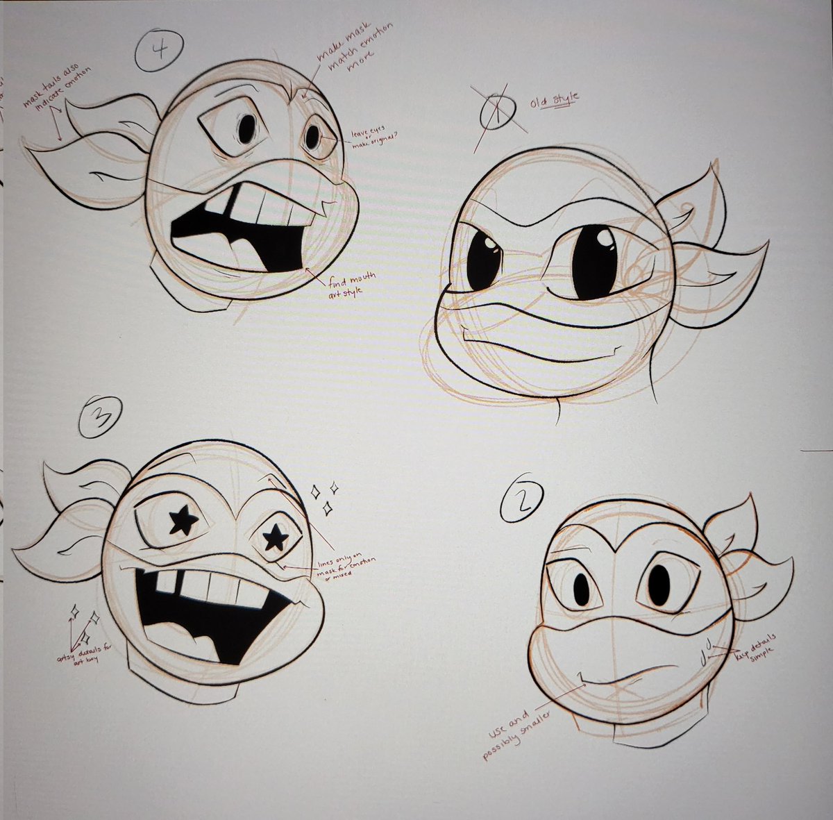 KyraMisaka165's tweet photo. Okay so trying to learn to draw the boys...and faces are so much easier than bodies (which I am MAJORLY avoiding)...also 1st one is a memory one so no judging please 😅 #rottmnt #rottmntmickey #tmntmickey #rottmntfanart #SaveRiseofTMNT https://t.co/EY2fITqhXc
