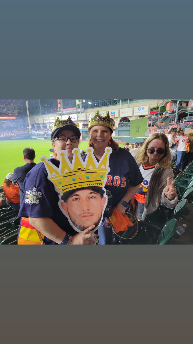 lrainlopez's tweet photo. Still high on that @astros win from last night! And shout out to these amazing people for handing out crowns to our entire section and spreading love for @KTuck30 #tuckercrowncraze #kingtuck  @RockinnRR https://t.co/XrAEiMDUb2