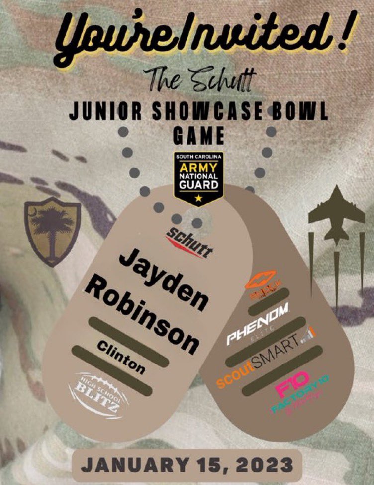 Jayden Robinson (@jsrobinson17) on Twitter photo I’m so blessed to receive an late invite from <a href="/HighSchoolBlitz/">High School Blitz</a>. I’m proud to be a part of the #elite88
<a href="/CoreyFountain6/">Corey Fountain</a> <a href="/clinton_devil/">Clinton Red Devil Football</a> <a href="/GlennLavadrick/">Lavadrick Glenn</a> I’m so blessed to receive an late invite from <a href="/HighSchoolBlitz/">High School Blitz</a>. I’m proud to be a part of the #elite88
<a href="/CoreyFountain6/">Corey Fountain</a> <a href="/clinton_devil/">Clinton Red Devil Football</a> <a href="/GlennLavadrick/">Lavadrick Glenn</a>