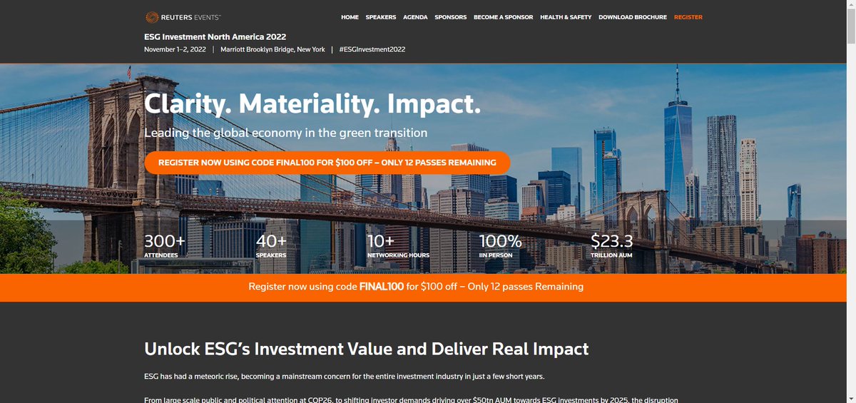We are excited to attending #ESGInvestment2022 event in #NYC buff.ly/3V06vUi to bring attention how #ESG #DigitalAssets and #web3 #ReFi innovation can scaling positive impact and radical transparency in #ESGinvestments