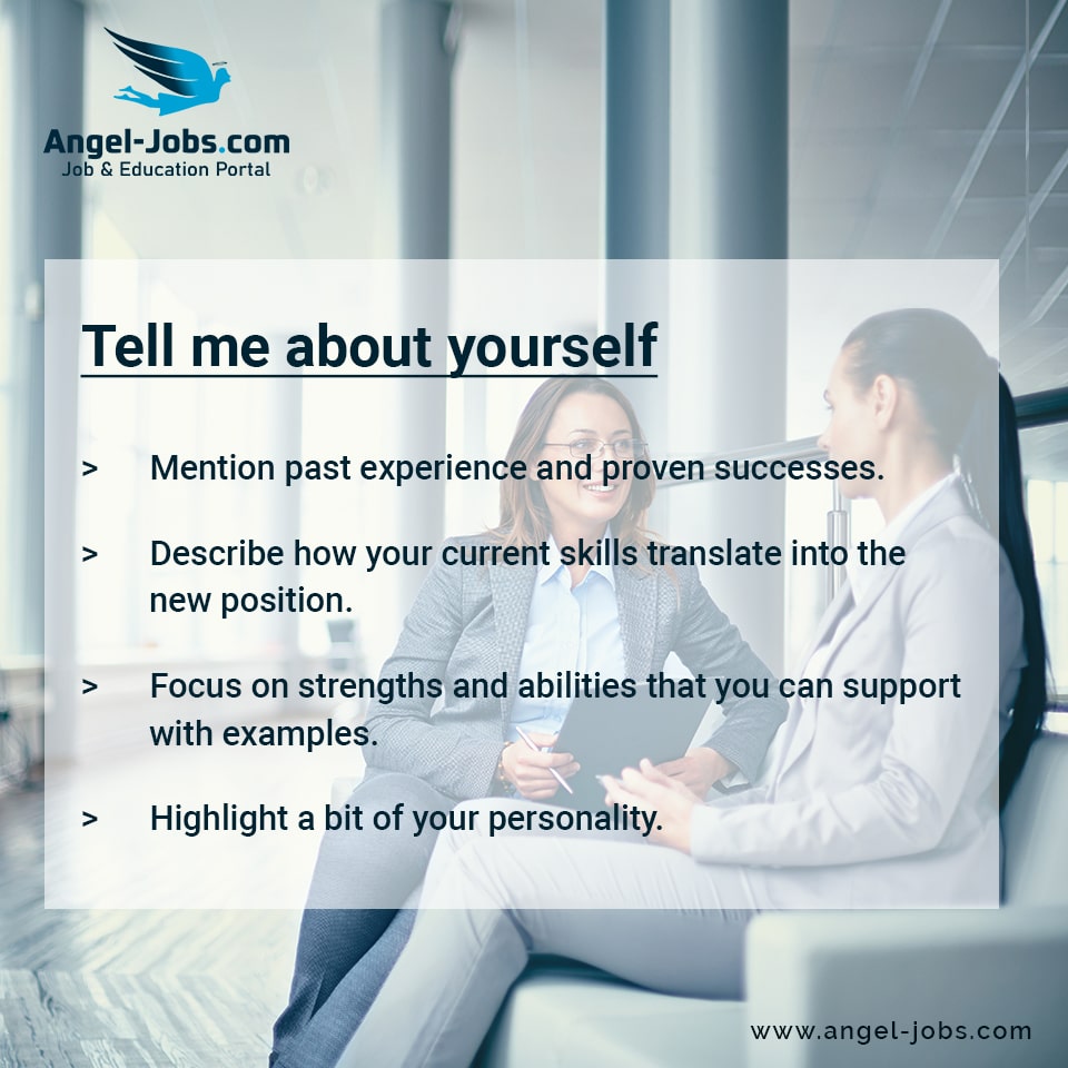 Here's how to answer the “Tell me about yourself” question. 👇 Remember, it can set the tone for the rest of your interview. 

#InterviewTips #AngelJobs #JobAlert #BuildCareer #FindBetter #Jobs #CareerOpportunities #Employment #FindBetter