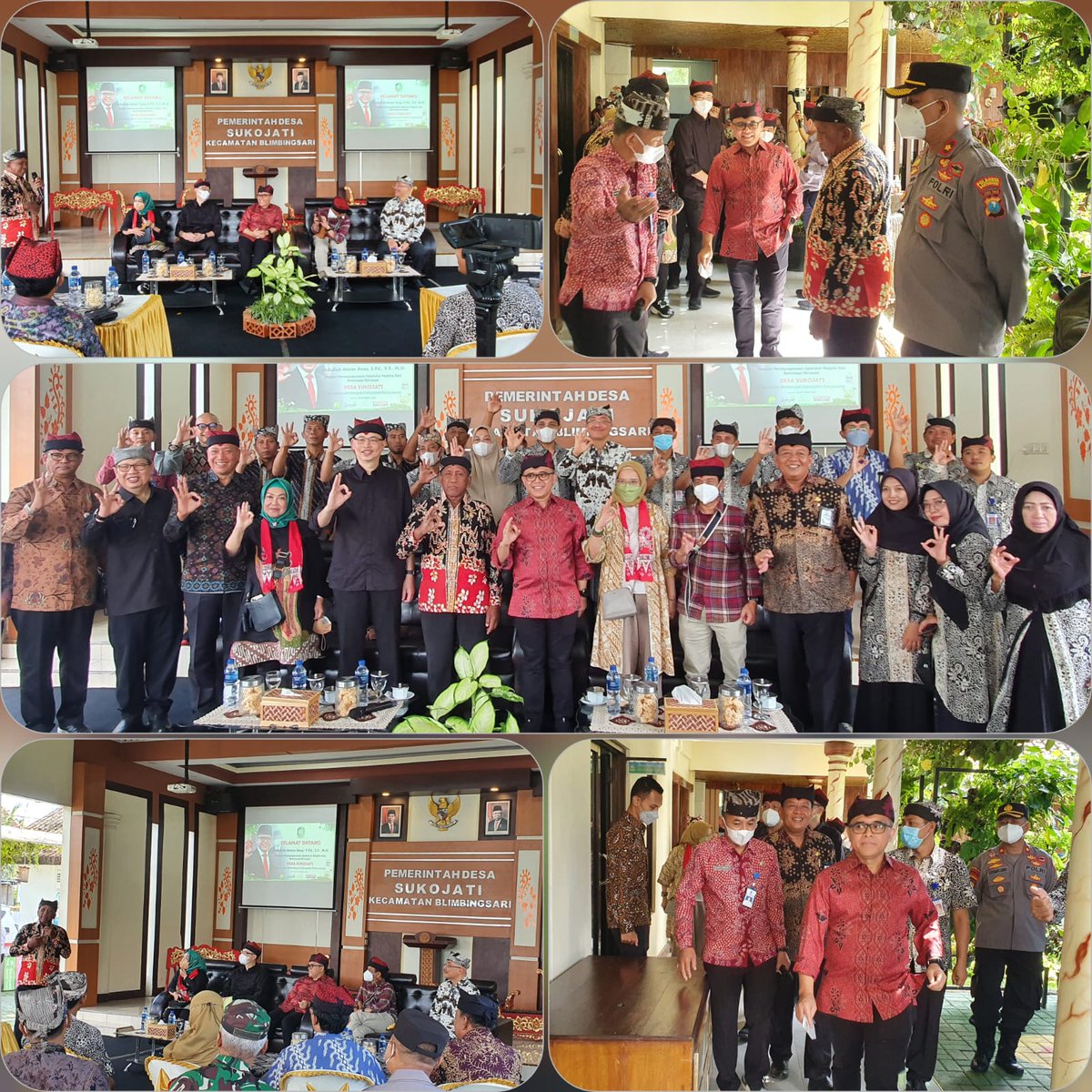 Menerima kunjungan Menpan RB bersama rombongan pejabat Eselon I Menpan RB, Kepala LAN, Ketua Komisi ASN, Wakil Ketua KASN serta Plt. Kepala BKN di Desa Sukojati dalam rangka Tinjau Smartkampung