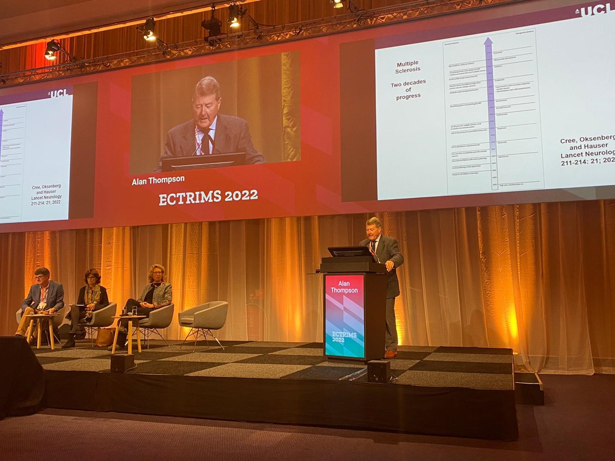 Professor Alan Thompson spoke at a patient meeting at the European Committee for Treatment and Research in #MultipleSclerosis (@ECTRIMS) conference in Amsterdam on Saturday. #ECTRIMS2022