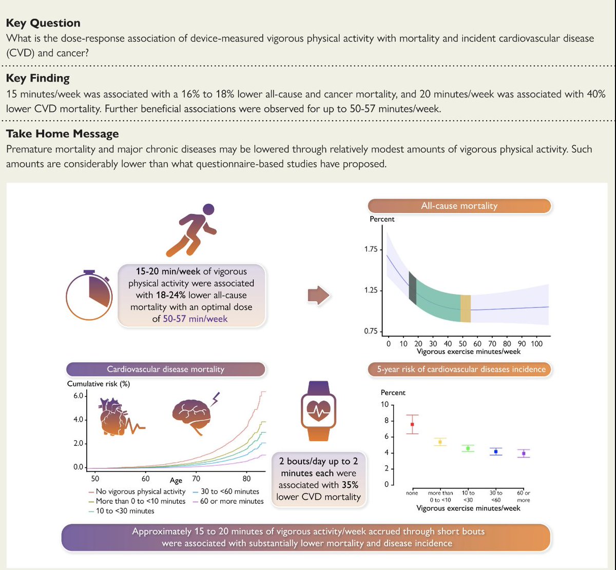 Vigorous physical activity, incident heart disease, and cancer: how little is enough? academic.oup.com/eurheartj/adva… @escardio #EHJ #ESCYoung @ehj_ed @rladeiraslopes