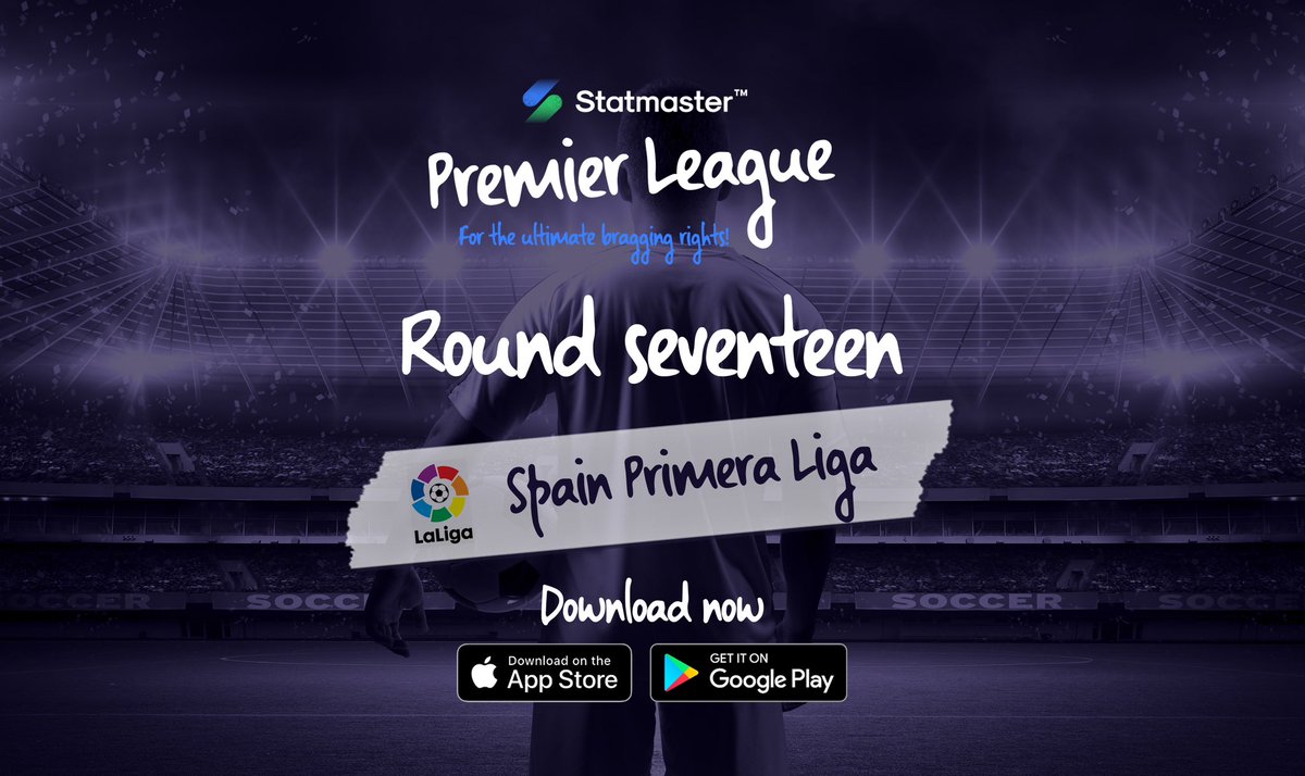 statmasterio's tweet photo. Round 17 #StatmasterPremierLeague

We head back to #LaLiga 

3 more rounds till the league splits to Relegation &amp; Promotion

Who’s going to be in the top and who’s going to be in the bottom half

Good luck https://t.co/HcRifI1wid