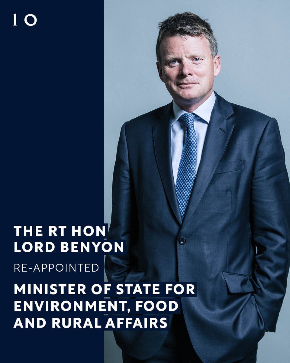 Welcome back to the Rt Hon Lord Benyon @RichardHRBenyon as Minister of State at Defra. #Reshuffle