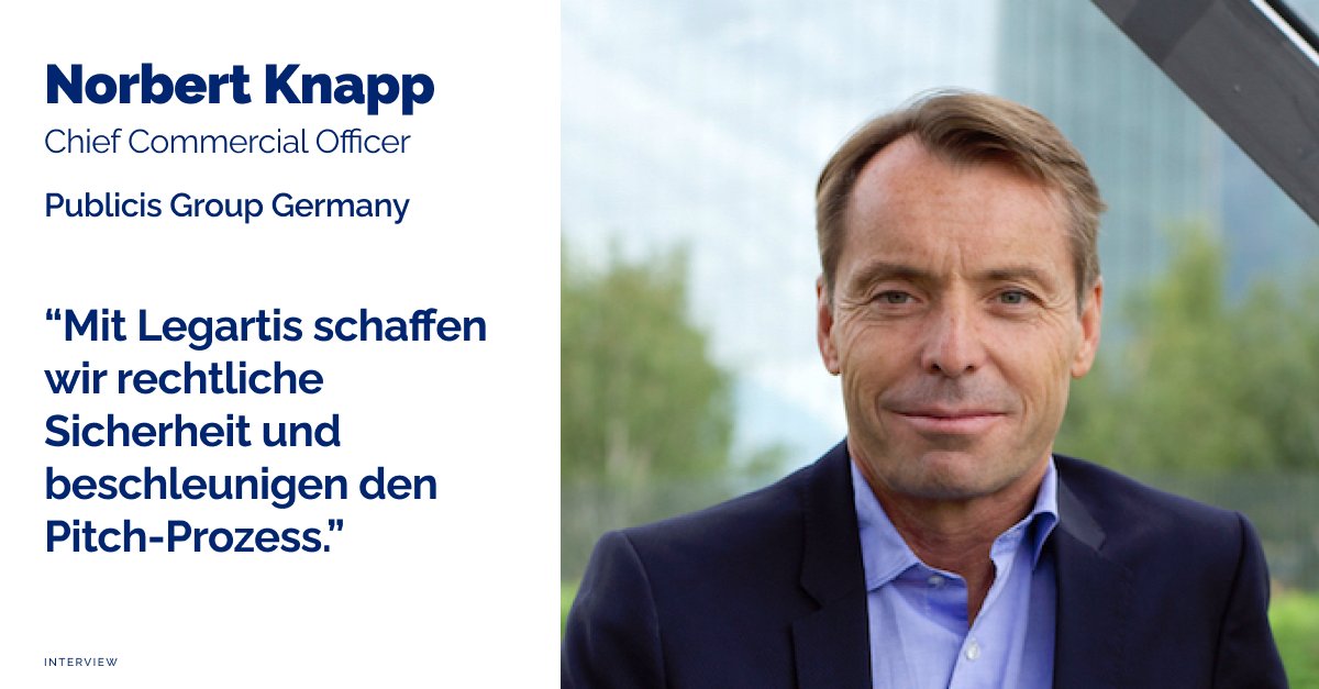 Norbert Knapp, Chief Commercial Officer von <a href="/PublicisGroupe/">Publicis Groupe</a> Germany, erläutert im Interview, warum seine Organisation auf eine autonome #NDA-Vertragsprüfung mit #Legartis setzt. 

Jetzt lesen: hubs.ly/Q01r0fP10

#legaltech #Legal #legaltechnology