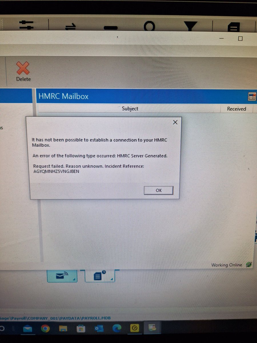 AmandaJaneBryan's tweet photo. @askSageUKI what does this mean? I've installed the update and restarted my PC but still getting this message. Have I done something wrong? https://t.co/3WIrAu9fBF