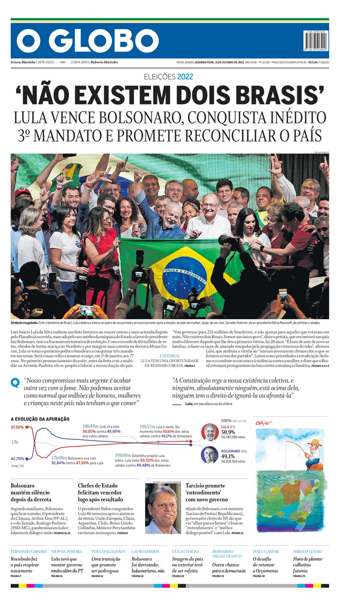 Jornal O Globo on X: Capa da edição desta terça-feira; confira