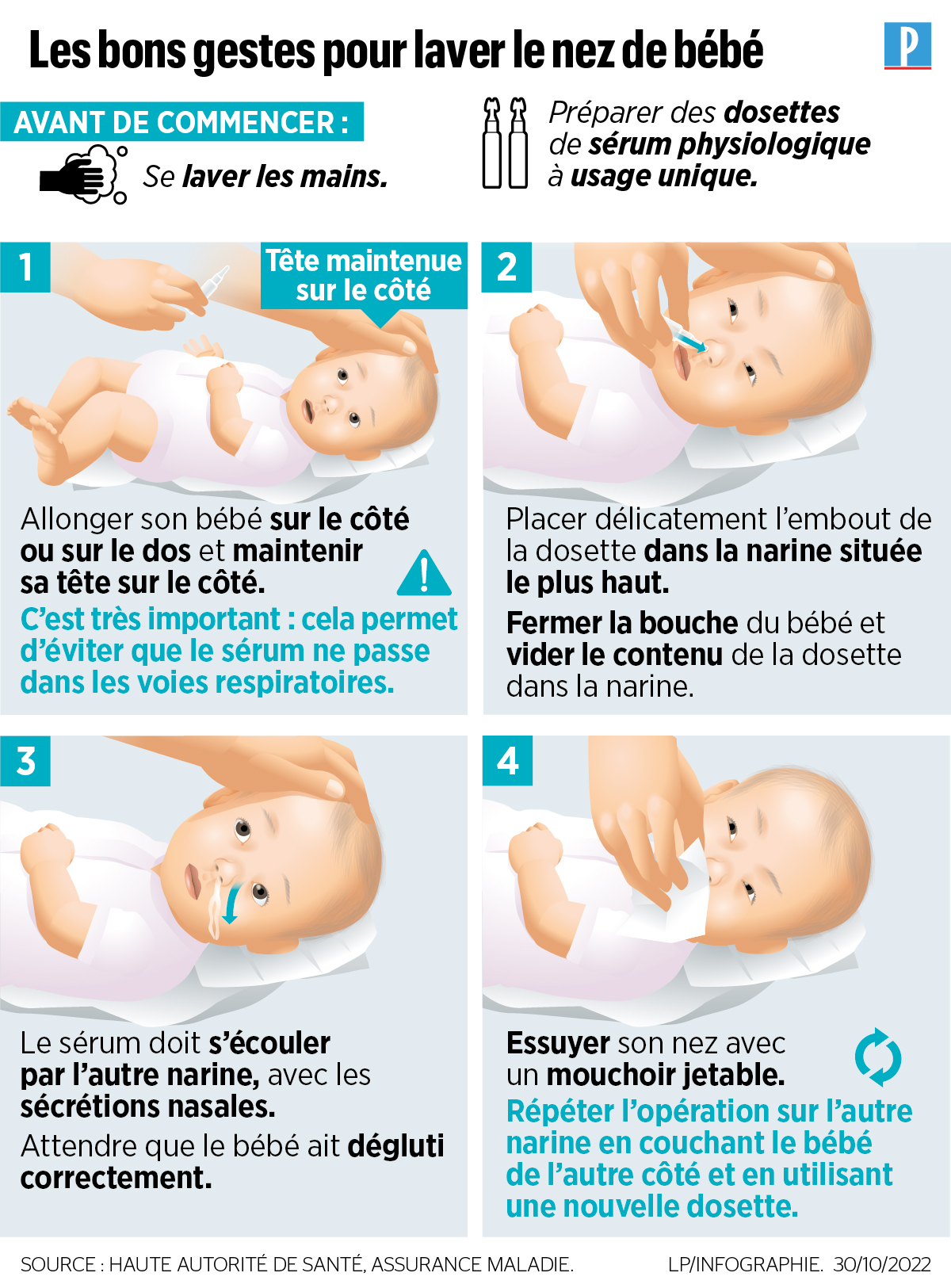 Comment bien nettoyer le nez de bébé ?