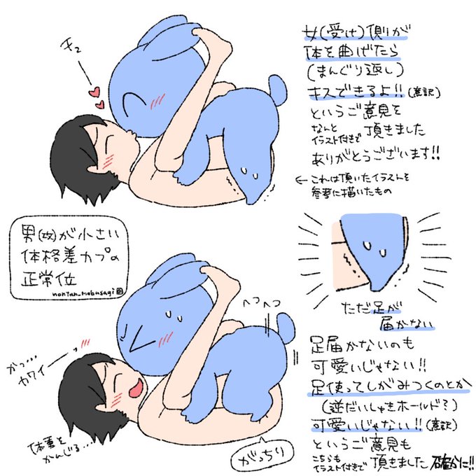 【R18/資料】男(攻め)が小さい体格差カプの正常位 続編〜チューができた〜(フォロワー様からアイデア頂きました) 