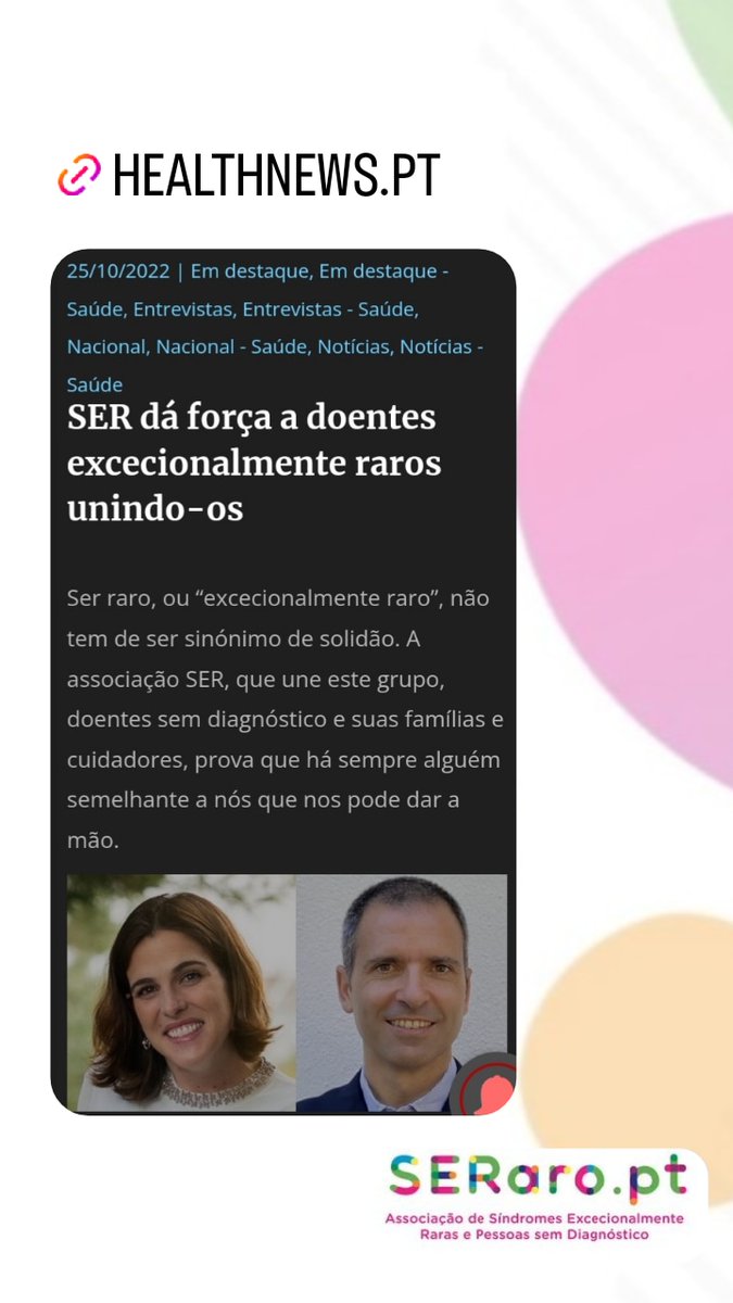 seraro_pt's tweet photo. Um por todos e todos por um, portanto. E mesmo tratando-se de patologias diferentes, a presidente e o vice-presidente acreditam que os doentes acabam por rever-se uns nos outros e lutar pelas mesmas causas. 

👉 https://t.co/D13U6gEvs5

#juntossomosmenosraros #seraro_pt https://t.co/UO9s4mdag9