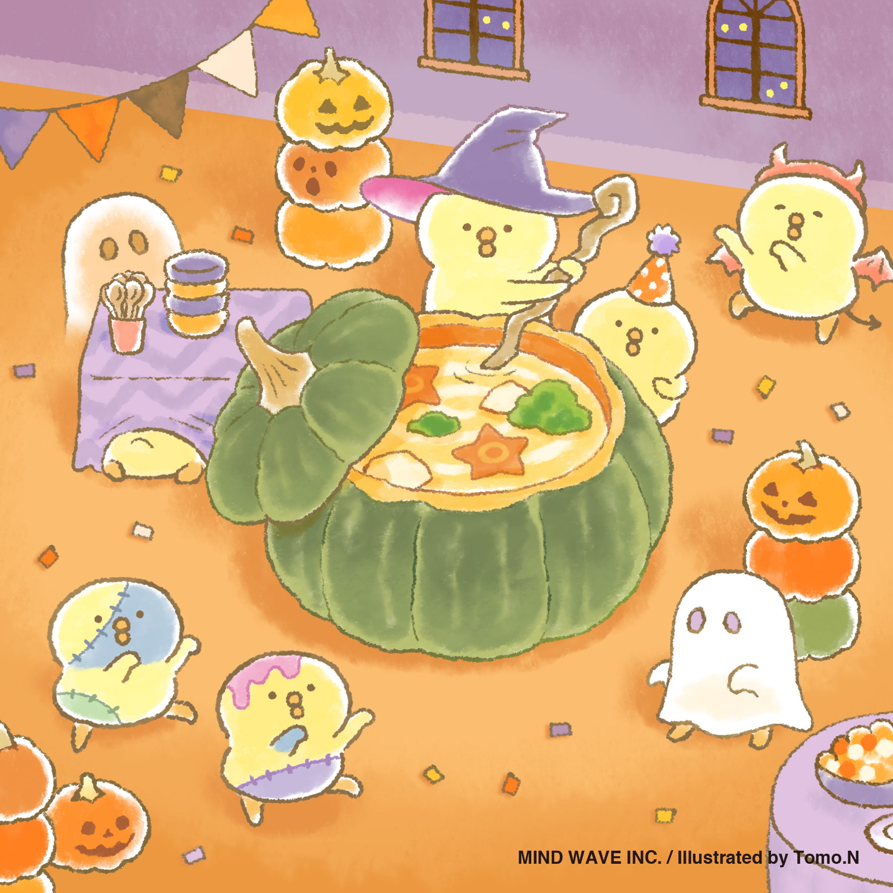 カボチャからひよこちゃん☆ハロウィン はぴはろうぃんでした‪⸜‪‪‪‪‪︎🐣⸝‬‪‪ 2022年はかぼちゃで2023‬‬‬‬‬‬‬