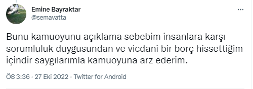 Meral Akşener'in 6'lı masaya davet ettiği Hüseyin Baş'ın ablası Emine Bayraktar, sosyal medyadan isyan etti ▪️Beni öz yuvamdan ayırdın. ▪️Sana biat edip elini öpmedim diye beni babamın cenazesine dahi almadın. Bütün haklarımı gasp ettin. ▪️Ablasına bunu yapan millete ne yapar?