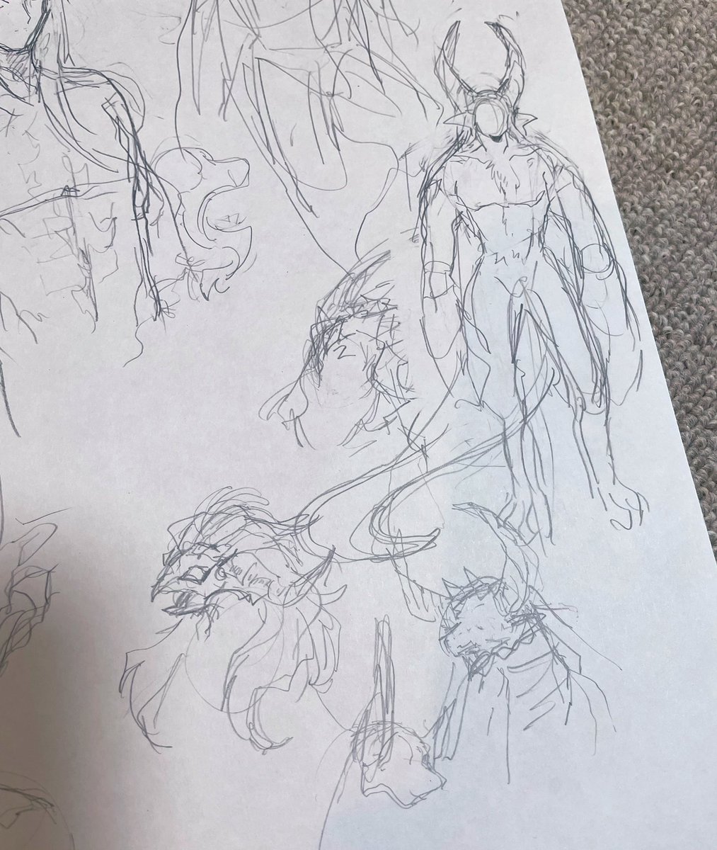 蒼竜0巻の火の精霊のデザイン画と完成画 
