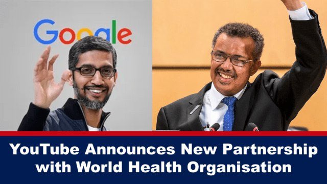 YouTube has announced a partnership with the World Health Organisation to control the content that is viewed and censored, through a partnership with Google… to address the spread of miss information.